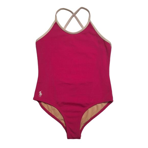Ralph Lauren tipped crossback scooped back swimsuit